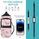 25/32/40/64oz Water Bottle Bag Holder Carrier-Insulated Crossbody Sling Case Sleeve with Strap & Pockets for Men Women Gym Cycling Travel Walking Hiking Camping by TinyTreasures Baby Boutique