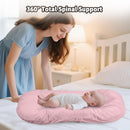 Baby Lounger for Newborns, Baby Nest & Floor Cushion, Soft Cotton, Portable Diaper Changing Pads for Boys & Girls 0-12 Months(Pink) by TinyTreasures Baby Boutique