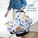 Rquite All-in-1 Car Seat Cover Baby, Carseat Covers for Girl Boy, Stretchy Soft Infant Car Seat Cover, Multi-use Baby Carrier Cover, Car Seat Canopy, Stroller Sun Shade, Nursing Breastfeeding Cover by TinyTreasures Baby Boutique