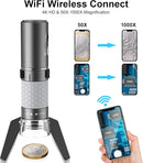 4K 3840x2160p WiFi Digital Microscope for iPhone Android Phone and Windows Mac PC, Wireless Handheld Microscope Camera, Portable Microscope with Metal Stand for Adults and Kids by TinyTreasures Baby Boutique