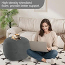 MeMoreCool Round Stuffed Pouf Ottoman Foot Rest, Floor Pouf Foot Stool with Soft Foam Chunk Filling, Small Round Ottoman Footstool Circle Footrest for Living Room, Dark Grey by CozyNest Decor