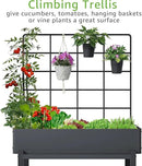 Elevated Planter Box with Trellis Raised Garden Bed with Legs Outdoor Standing Flower Beds for Patio Vegetable Herb by GreenHaven Gardens
