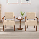 Accent Chair Set of 2 with Table, Living Room Chairs with Soft Seat and Armrests for Living Room Bedroom Reading Room Waiting Room (Beige) (AC01) by CozyNest Decor