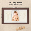Baby Hand and Footprint Kit - Clay Handprint Keepsake Frame, Newborn Nursery Picture Frame, Personalized New Mom Gifts for Baby Shower & Registry (Cedar) by TinyTreasures Baby Boutique
