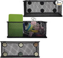 EASEPRES Magnetic Pencil Holder Set of 3 - Black Wire Mesh Storage Baskets Organizer with Strong Magnets - Perfect for Whiteboard, Refrigerator and Locker Accessories by CozyNest Decor