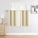 ChrisDowa Small Window Curtains for Kitchen and Bedroom - Grommet Short Thermal Insulated Room Darkening Curtains (2 Panels, Beige, 42 x 36 Inch) by CozyNest Decor