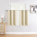 ChrisDowa Small Window Curtains for Kitchen and Bedroom - Grommet Short Thermal Insulated Room Darkening Curtains (2 Panels, Beige, 52 x 36 Inch) by CozyNest Decor