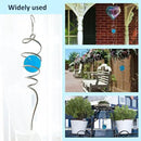 Gazing Ball Spiral Decorative Wind Spinner Tail with Blue Glass Orb,Wind Spinner Spiral Stabilizer,Hanging Visual Illusion in Spinning Yard Art Decor,Indoor Outdoor Garden Decoration-13 in by CozyNest Decor