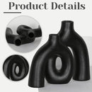 CEMABT Modern Nordic Boho Vase Set - Elegant Black Matte Ceramic Home Decor for Living Room, Bookshelf, Mantel, Entryway Table & Console Décor | Shelf Decorations Gift by GreenHaven Gardens
