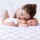Yoofoss Waterproof Mini Crib Mattress Protector, Quilted Baby Mattress Pad Cover Soft and Breathable, Machine Washable Portable Mattress Protector for Standard Baby Mini Crib Size 38"X24" - White by TinyTreasures Baby Boutique