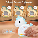 Alarm Clock for Kids with Night Light, Sleep Training Clock Time to Wake Clock, Rechargeable Silicone Light for Bedroom, Perfect Sleep Companion for Boys Girls, Blue Pony by TinyTreasures Baby Boutique