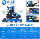 Nattork Blade Roller Skates for Boys with Light Up Wheel, Outdoor & Indoor Illuminating Black Inline Skates for Boys Little Kids Toddler Ages 5-8 4 5 6, Beginners by TinyTreasures Baby Boutique