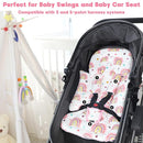 Infant Car Seat Insert with 3 Strap Covers, 3 in 1 Reversible Rainbow Baby Car Seat Head Support for Newborn, Baby Girl Newborn Essentials for Preemie to Infant, Stroller, Swing, Bouncer (Pink) by TinyTreasures Baby Boutique