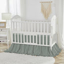 Brandream Gender Neutral Boho Bohemian Baby Girl Boy Nursery 3 Pieces Crib Bedding Set Solid Green Farmhouse Chic Ruffle Unisex Cozy 100% Washed Cotton by TinyTreasures Baby Boutique