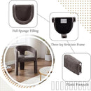 Charcoal Grey Chenille Dining Chairs Set of 2, Modern Barrel Dining Room Chairs Upholstered Accent Chair with Arms and Round Back for Living Room Kitchen Armchair No Assembly Needed by CozyNest Decor