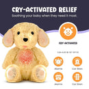Gemma Joy Bedtime Baby Soothers for Sleep, Cry Activated Heartbeat Stuffed Animal for Baby, Newborn, Calming Light, Lullaby Music, White Noise, Shush and Mother’s Heartbeat - (Puppy, Rechargeable) by TinyTreasures Baby Boutique