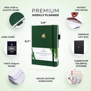 Clever Fox Planner Premium Edition – Undated Luxurious Weekly & Monthly Planner to Increase Productivity and Hit Your Goals – Organizer – Start Anytime, A5, Lasts 1 Year, Forest Green (Weekly) by TinyTreasures Baby Boutique