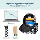 Wildkin ECO rPET 17-inch Large Backpack – Sustainable, Padded, Adjustable – Black and White Checkered by TinyTreasures Baby Boutique