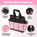 WORKPRO Garden Tool Bag, 9 Pockets Gardening Bag, Heavy Duty Oxford Garden Tote Caddy (Tools NOT Included), 12" x 12" x 6"-Pink Ribbon by GreenHaven Gardens