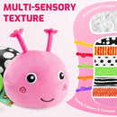 Sumobaby Baby Toys 0-6 6-12 Months,Music Caterpillar Plush Toy with Baby Mirror, Pull String&Crinkle Rattle,Infant Sensory Toys,Tummy Time for 0-3-6-12 Month Boys Girls Newborn Gifts (Pink-Branch) by TinyTreasures Baby Boutique
