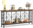 ikkle 70.9" Extra Long Console Table, Industrial Narrow Sofa Table Behind Couch with 2 Tier Storage Shelf, Entryway Hallway Accent Table for Living Room, Foyer, Rustic Brown by CozyNest Decor