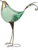 Alpine Corporation MCC704 Chin-Up Metal Bird Outdoor Décor Statue, Whimsical Animal Décor for Patio & Garden, 20" H, Green by CozyNest Decor