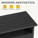 DWVO Patio Storage Cabinet, Outdoor Buffet Cabinet with Two Doors and Shelves, Outdoor Storage Bar Table with PE Rattan for Patio, Backyard, Garden - Black by CozyNest Decor