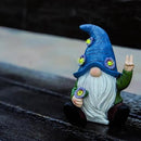 Peace Gnome Decorations for Yard/Lawn – Weatherproof Garden Statue – Fun Spring Summer Charming Gnomes Gifts for Women (Blue Peace Gnome) by CozyNest Decor