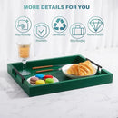 Ottoman Coffee Table Decorative & Serving Tray, 17x13 Inch Wood Tray with 4 Wooden Coasters - Perfect for Ottoman & Breakfast by CozyNest Decor