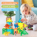 Dinosaur Magnetic Tiles,Animals Magnet Building Blocks Toys Dino World,3D STEM Educational Magnet Tiles for Boys Girls Kids Age 3 4 5 6 7 8 by TinyTreasures Baby Boutique