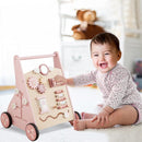 Beright Wooden Baby Walker Push and Pull Learning Activity Walker Kids’ Activity Toy Multiple Activities Center Develops Motor Skills & Stimulates Creativity(Pink) by TinyTreasures Baby Boutique