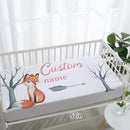 Personalized Nursery Crib Bedding Set: Custom Name 5 Piece Baby Crib Sets with Cute Fox Pattern - Toddler Double Layer Blanket Set, Comfortable Crib Bed Sheets for Baby Grils by TinyTreasures Baby Boutique