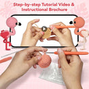 MOREJMTT Crochet Kit for Beginners Animal,Crochet Animal Kits,Crocheting Kit for Starters,Learn to Crochet with Step-by-Step Video Tutorials,Beginner Crochet Kits for Adults(Flamingo) by TinyTreasures Baby Boutique
