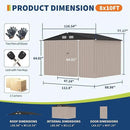 8x10 FT Metal Storage Sheds Outdoor with Floor, Metal Yard Sheds Garden Shed Kit, MetalTool Shed with Lockable Door, Metals UtilitySheds Buildings with Air Vent for Backyard Garden Patio Lawn by GreenHaven Gardens