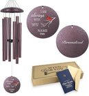 ASTARIN 36" Large Deep Tone Personalized Name Sympathy Wind Chimes, Cardinal Memorial Wind Chime for Loss of Mother Father Loved One, Bereavement Condolence Gifts Decor Outdoor Patio Garden by CozyNest Decor