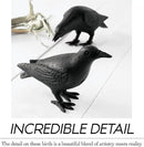 NACH Cast Iron Crow Statue, Head Down Raven, Large Garden Statues, Crow Garden Sculpture, Bird Figurines Home Decor, Crow Decor, Raven Decor, Black Bird Statue, 10 x 3.5 x 6 inches, JS-90-7117 by GreenHaven Gardens