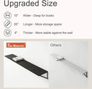 Floating Shelves 55 Inch Long, 10" Deep Floating Shelves, Black Wall Shelves 55 x 10, Set of 2, Wide Large Display Storage Shelves for Bathroom, Living Room, Rustic Wood Shelves with Brackets by CozyNest Decor
