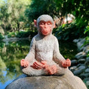 Meditation Monkey Stretching Monkey Statue-Resin Zen Animal Yoga Figurine for Outdoor Lawn Decor for Flower Beds, Fairy Gardens, and More by GreenHaven Gardens