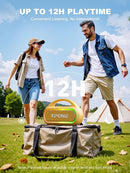 TPone Portable Bluetooth Speaker, 30W (Peak) Wireless Speaker for Outdoor, Up to 12H Playtime, IPX5 Waterproof with Light, TWS Pairing, for Home/Party/Outdoor/Beach, Birthday Gift (Peach Fuzz) by TinyTreasures Baby Boutique