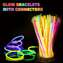 400 Pcs Glow Sticks Bulk Party Pack, 8'' Glow in the Dark Party Supplies, Glow in the Dark Light Up Sticks with Connectors, Party Favors for Birthday, Concert, Raves, Halloween, Christmas by TinyTreasures Baby Boutique