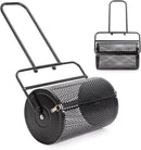 Outvita Compost Spreader and Peat Moss Spreader, 24" Push/Tow-Behind Roller Lawn Spreader with Steel Mesh Basket Garden Spreader for Spreading Manure Mulch Topsoil by GreenHaven Gardens