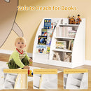 4 Tier Kids Bookshelf Set of 2, 4 Layer Sling Kids Book Shelf for Kids Rooms,Wood Children Bookcase,Baby Storage Book Rack,Toddler Bookshelf, Book and Toy Organizer,Book Display Shelf for Nursery by TinyTreasures Baby Boutique