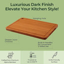 Butcher Block 2-Pcs Carbonized Bamboo Cutting Board Set With Juice Groove For Meal Prep & Cheese Serving - Ideal Kitchen Gift Set of 2 (M+L) by CozyNest Decor