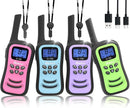 QNIGLO Walkie Talkies for Kids, Rechargeable Walkie Talkies, VOX，2 Way Radios with LED Flashlight, Perfect Outdoor Camping Toys with Lanyard for 3+ Years Old Boys Girls for Hiking Adventures（ 4 Pack） by TinyTreasures Baby Boutique