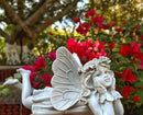MeritMode Fairy Garden Figurines - Angel Statue with Butterfly and Holding Face, for Mom, Resin Outdoor Figurine for Patio & Yard, 10" Width by GreenHaven Gardens