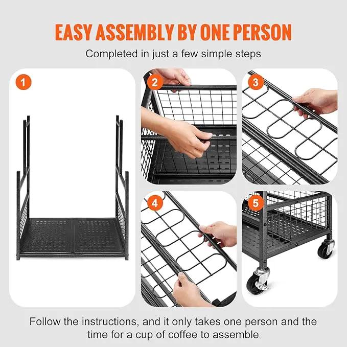 VEVOR Garden Tool Organizer, 16 Slots with Hooks, Yard Tool Tower Rack with Wheels for Garage Organization and Storage, Hold Long-Handled Tool/Rake/Broom, Metal Tool Stand Holder for Shed, Outdoor, photo 7 of 9