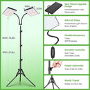 2024 LBW Latest Grow Light for Indoor Plants, 428 LED Dual-Head Full Spectrum Standing Plant Light, Floor Grow Lamp with 3/6/12H Timer, 6 Brightness Levels, 3 Switch Modes, 75" Adjustable Tripod Stand by GreenHaven Gardens