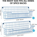 Spice Rack Wall Mount, Wall Spice Organizer for Kitchen Cabinet Door, Pack of 4 Hanging Spice Rack for Wall Saving Kitchen Space, Light Blue by CozyNest Decor