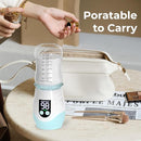 Portable Cordless Baby Bottle Warmer for Travel, Rechargeable with 8 Adapters & 1 Milk Powder Container, Safe Material, Fast Heating, Compatible with Major Brands,Blue by TinyTreasures Baby Boutique