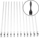 THORIUM BBQ Skewers |Shish Kebab Rotisserie Skewers for Grilling | Sharp Flat S kewers with Ring Handle for Easy Turning | Durable Stainless Steel | 12 Pieces, 35cm Long | Includes Basting Brush by GreenHaven Gardens